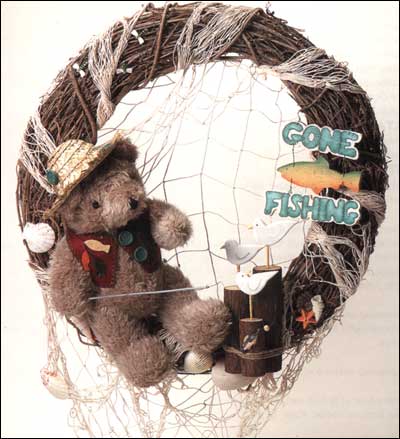 Gone Fishing Bear Wreath